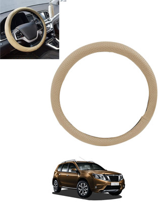 monolive Hand Stiched Steering Cover For Nissan Terrano(Beige, Leatherite)