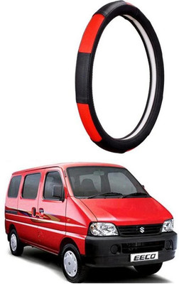 AUTO PEARL Steering Cover For Maruti Eeco(Gold Blaze Black and Red, Leatherite)