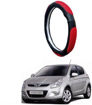 AUTO PEARL Steering Cover For Hyundai i20(Black Red, Leatherite)