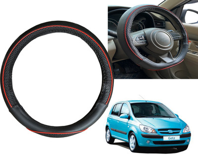 PEEPS STORE Steering Cover For Hyundai Getz(Black, Red, Leatherite)