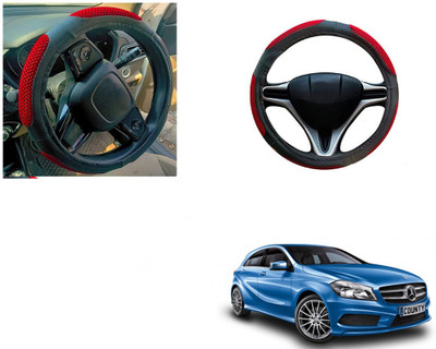 Automotive Prist Steering Cover For Mercedes Benz A-Class(Black & Red, Leatherite)