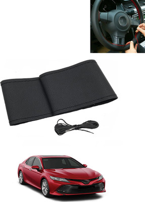 MATIES Hand Stiched Steering Cover For Toyota Camry(Black, Leatherite)