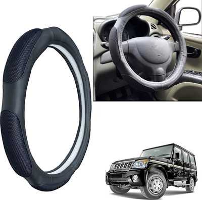 PEEPS STORE Steering Cover For Mahindra Bolero(Black, Leatherite)
