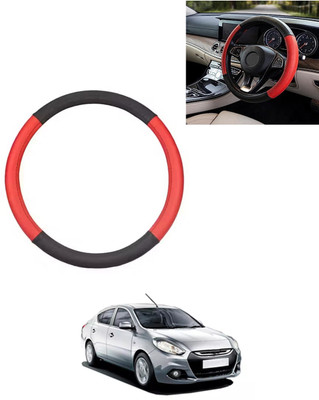 AYW Steering Cover For Renault Scala(Red/Black, Leatherite)