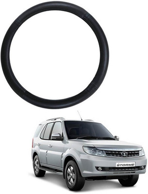 RKPSP Hand Stiched Steering Cover For Universal For Car Safari Storme(Black, Leatherite)