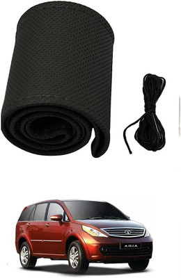 Arnejaa Hand Stiched Steering Cover For Tata Rapid(Black, Leather)