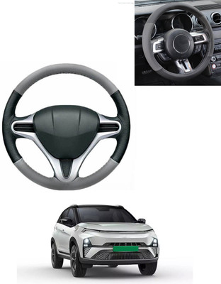 AYW Steering Cover For Tata Universal For Car(Grey/Black, Leatherite)