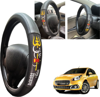 PEEPS STORE Steering Cover For Fiat Punto Evo(Black, Leatherite)