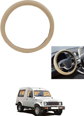 MATIES Steering Cover For Universal For Car Gypsy(Beige, Leather)