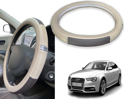 PEEPS STORE Steering Cover For Audi S5(Red, Black, Leatherite)