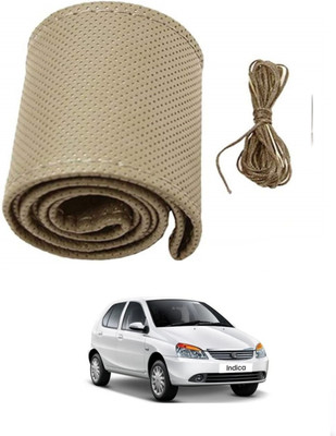 ARNEJA Hand Stiched Steering Cover For Tata Indica(Beige, Leather)