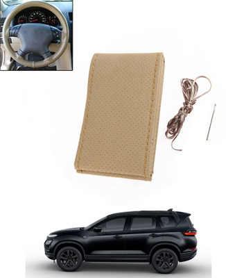 monolive Hand Stiched Steering Cover For Universal For Car Safari(Beige, Leatherite)