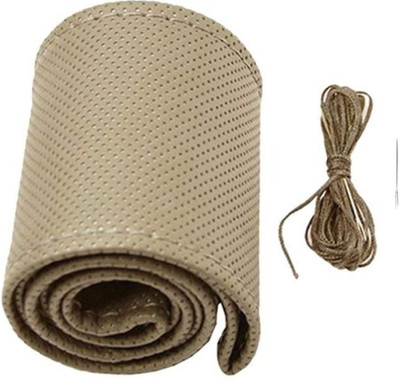 Arnejaa Hand Stiched Steering Cover For Chevrolet Aveo UVA(Beige, Leather)