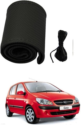 arneja trading company Hand Stiched Steering Cover For Hyundai Getz(Black, Leather)