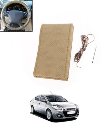 MATIES Hand Stiched Steering Cover For Renault Scala(Beige, Leatherite)