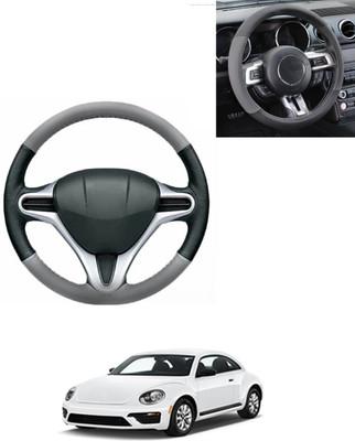 AYW Steering Cover For Volkswagen Beetle(Grey/Black, Leatherite)
