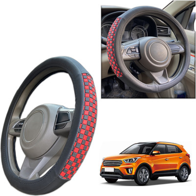 PEEPS STORE Steering Cover For Hyundai Creta(Black, Leatherite)