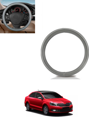 AYW Steering Cover For Skoda Rapid(Grey, Leatherite)