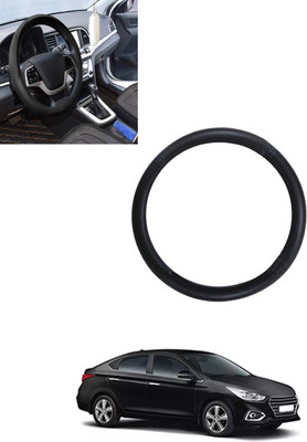 ABJD Steering Cover For Hyundai Verna(Black, Leatherite)