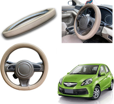 PEEPS STORE Steering Cover For Honda Brio(Black, Leatherite)