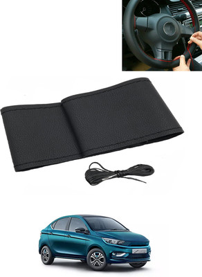 AYW Hand Stiched Steering Cover For Tata Universal For Car(Black, Leatherite)