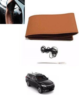 MATIES Hand Stiched Steering Cover For Mahindra Universal For Car(Tan, Leatherite)