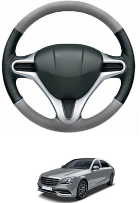 MATIES Steering Cover For Mercedes Benz Universal For Car(Grey, Black, Leather)