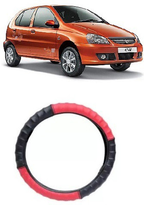 OOLTAH PAHIYA Hand Stiched Steering Cover For Tata Indica(Red & Black, Leatherite)