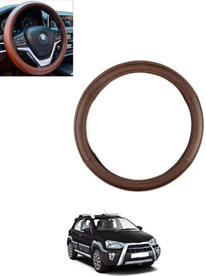 monolive Steering Cover For Toyota Etios Liva(Brown, Leatherite)