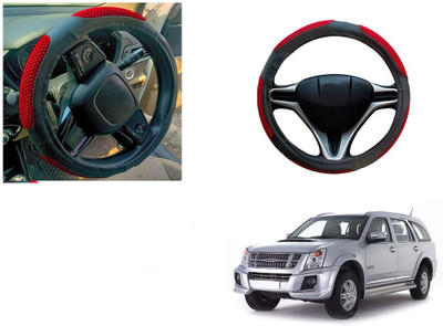 Automotive Prist Steering Cover For Isuzu MU-7(Black & Red, Leatherite)