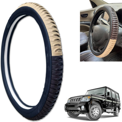 PEEPS STORE Steering Cover For Mahindra Bolero(Black, Leatherite)