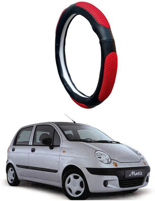 AUTO PEARL Steering Cover For Daewoo Matiz(Black Red, Leatherite)