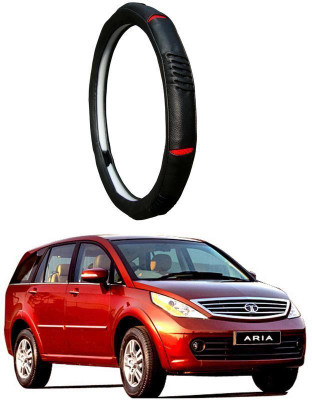 AUTO PEARL Steering Cover For Tata Aria(Diamond Black Red, Leatherite)