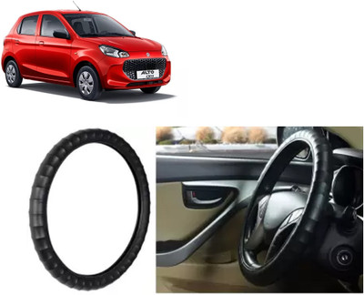 OOLTAH PAHIYA Hand Stiched Steering Cover For Maruti Alto K10(Black, Leatherite)