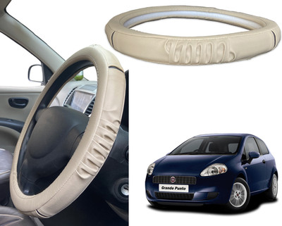 PEEPS STORE Steering Cover For Fiat Grand Punto(Black, Red, Leatherite)