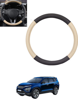 monolive Hand Stiched Steering Cover For Tata Safari(Beige, Black, Leatherite)