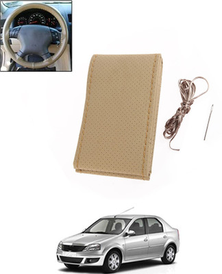 monolive Hand Stiched Steering Cover For Mahindra Logan(Beige, Leatherite)