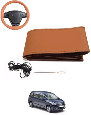 MATIES Hand Stiched Steering Cover For Universal For Car Universal For Car(Tan, Leatherite)