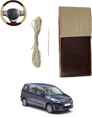 ABJD Hand Stiched Steering Cover For Hyundai Universal For Car(Beige, Brown, Leatherite)