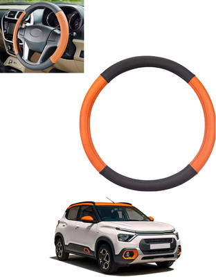 monolive Steering Cover For Universal For Car Universal For Car(Tan, Black, Leatherite)