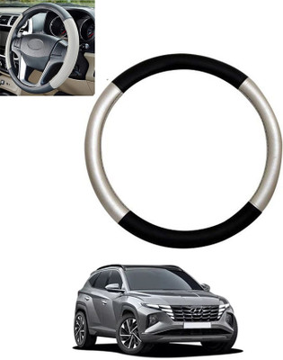 MSNP Steering Cover For Hyundai Tucson(Silver,Black, Leatherite)