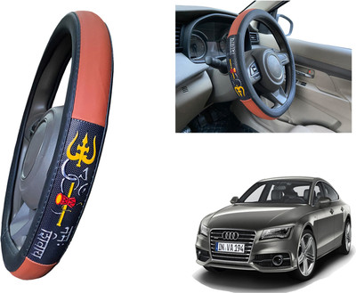 PEEPS STORE Steering Cover For Audi A7(Tan, Black, Leatherite)