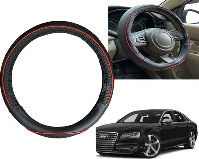 PEEPS STORE Steering Cover For Audi S8(Black, Red, Leatherite)