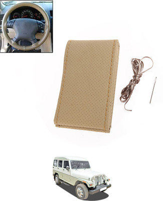 monolive Hand Stiched Steering Cover For Mahindra Marshal(Beige, Leatherite)
