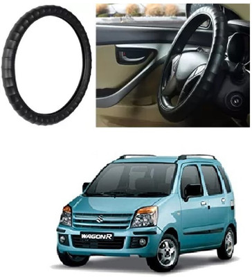 Shubh Auto Hand Stiched Steering Cover For Maruti WagonR(Black, Leatherite)