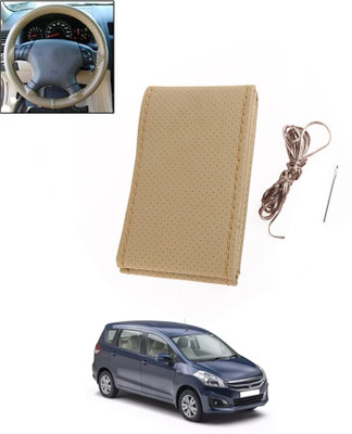 ABJD Hand Stiched Steering Cover For Hyundai Universal For Car(Beige, Leatherite)