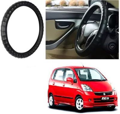 GS Grow n Shine Hand Stiched Steering Cover For Maruti Zen Estilo(Black, Leatherite)