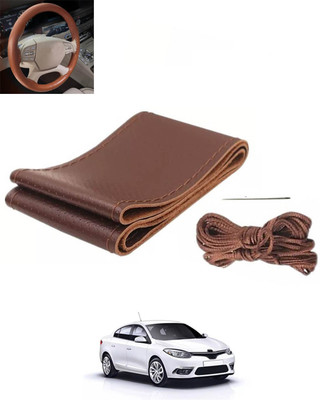 monolive Hand Stiched Steering Cover For Renault Fluence(Brown, Leatherite)