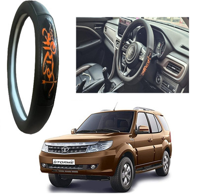 OOLTAH PAHIYA Hand Stiched Steering Cover For Tata Safari Storme(Black, Leatherite)