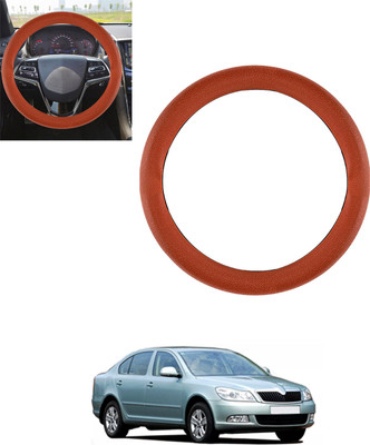 monolive Steering Cover For Skoda Laura(Tan, Leatherite)